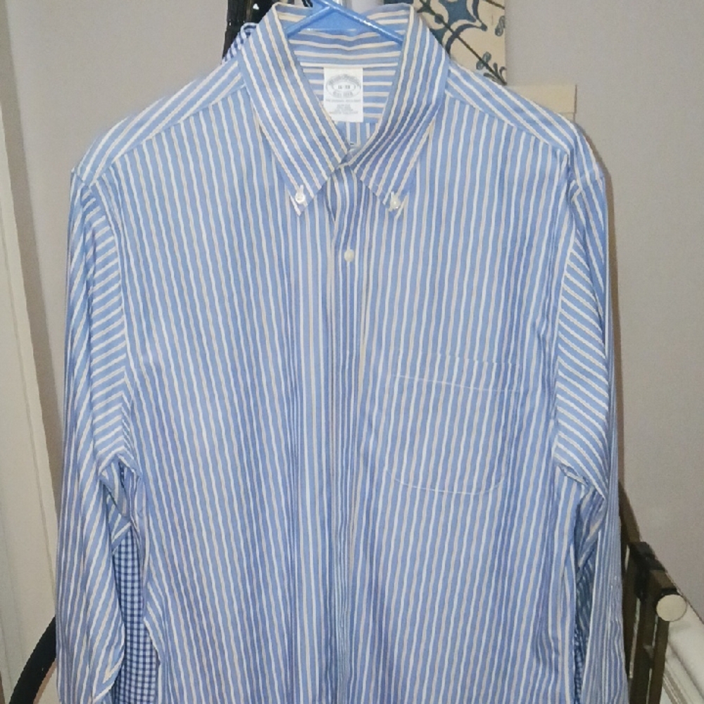 Brooks Brothers Blue Striped Men's Shirt - Picture 1 of 4